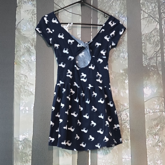 Kirra Navy Dress with White Animal Print - Picture 5 of 5